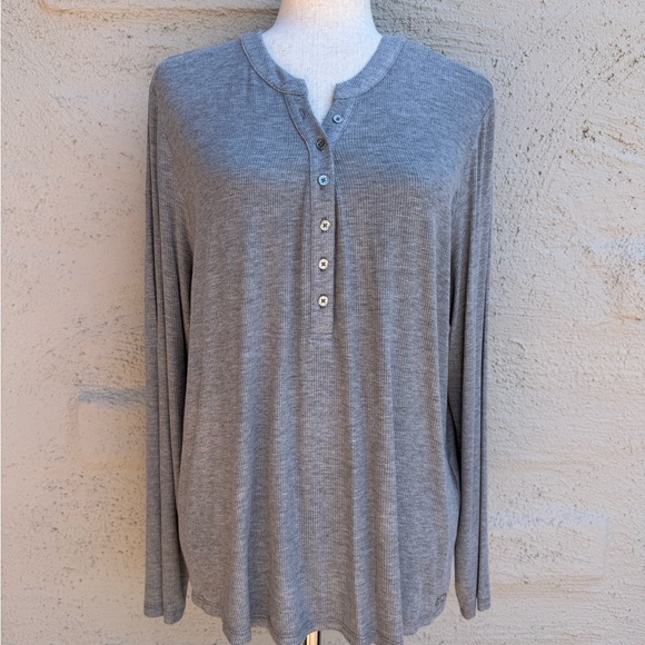 Calvin Klein Gray Long Sleeve Ribbed Jersey Top. NWT. Size- XL - Picture 8 of 9